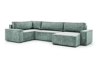 Colțar Flabio U extensibil dreapta - verde catifea Lincoln 72