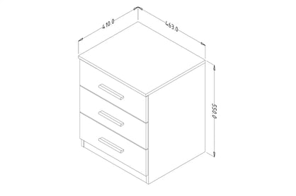Noční stolek Beta 22 se zásuvkami 46 cm - dub mauvella / černá Noční stolek Beta 22 s zásuvkami 46 cm - Dub mauvella / Černý