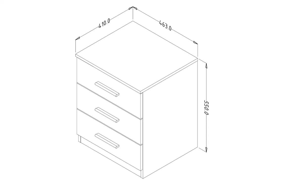 Noční stolek Beta 22 se zásuvkami 46 cm - dub mauvella / černá Noční stolek Beta 22 s zásuvkami 46 cm - Dub mauvella / Černý