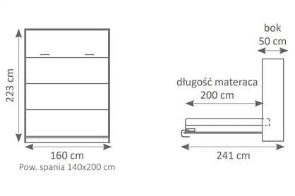 Canapea extensibilă verticală Genius 140x200 - stejar uleiat Polkotapczan pionowy Genius 140x200 - stejar olejowany