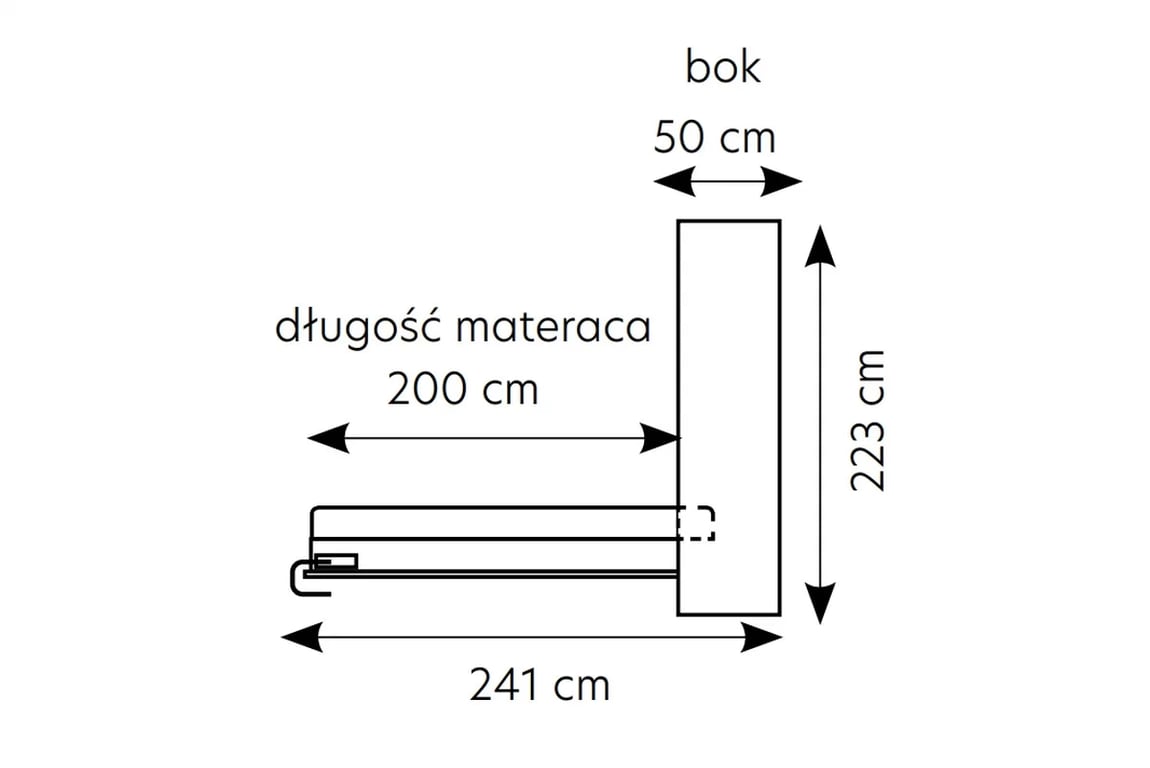 Canapea extensibilă verticală Genius 120x200 - stejar uleiat Polkotapczan pionowy Genius 120x200 - stejar olejowany