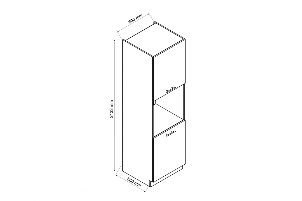 Vysoká kuchyňská skříňka Mina D60 PK/2133 P/L pro zabudování trouby - černý groszek vysoká skříňka kuchenny do zabudowy piekarnika Mina D60 PK/2133 P/L - černá groszek