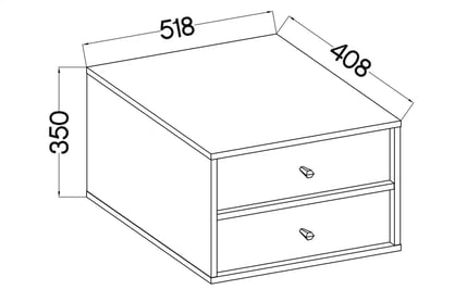 Nočný stolík závesná Lotina IV 2S so zásuvkami 52 cm - čierny grafit Nočný Stolík závesná Lotina IV 2S so zásuvkami 52 cm - Čierny grafit