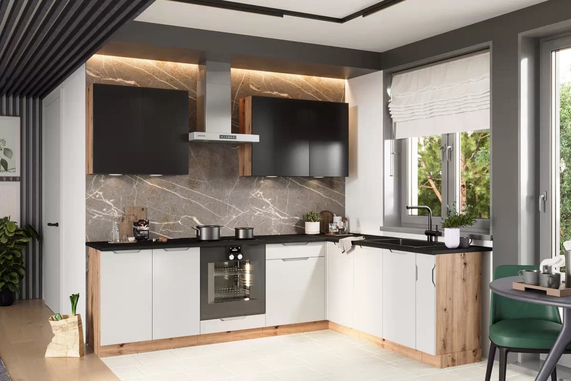 Dolná skrinka pod drez Isabel D60 ZL jednodverová – svetlosivý mat / dub artisan Skrinka Kuchynská jednodverová pod umývadlo Isabel D60 ZL - svetlý šedý mat / Dub artisan