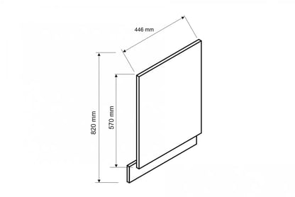 Dvierka na umývačku 45cm s odkrytým panelom Anika 45 PO - grafit Predná časť do umývačky 45cm s odkrytým panelom Anika 45 PO - grafit