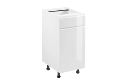 Szafcă de bază bucătărie Aspen D40S1 cu o ușă și sertar – alb lucios