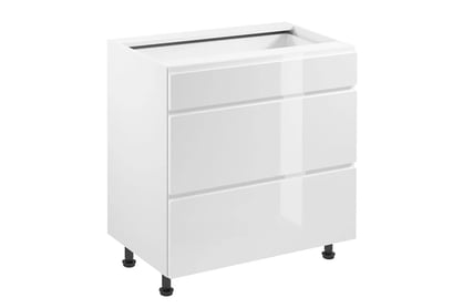 Szafcă de bază bucătărie Aspen D80S3 cu sertare – alb lucios