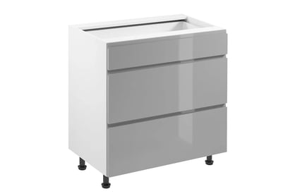Dulap de bucătărie de bază Aspen D80S3 cu sertare – gri lucios