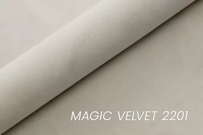 Postel čalouněné Misel 180x200 ze stelazem a úložným prostorem - jasno béžová samet Magic Velvet 2201 / Nohy černá  Postel čalouněné Misel 180x200 ze stelazem a úložným prostorem - jasno béžová samet Magic Velvet 2201 / Nohy černá 