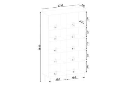 Regál Jolinio 104 cm - kašmírová / černé nožky Regál na ksiazki Jolinio 104 cm - kašmír / černá Nohy