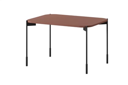 Konferenčný stolík Sonatia 60 cm prostokatny na kovových nohách - burgund  - Výpredaj expozície