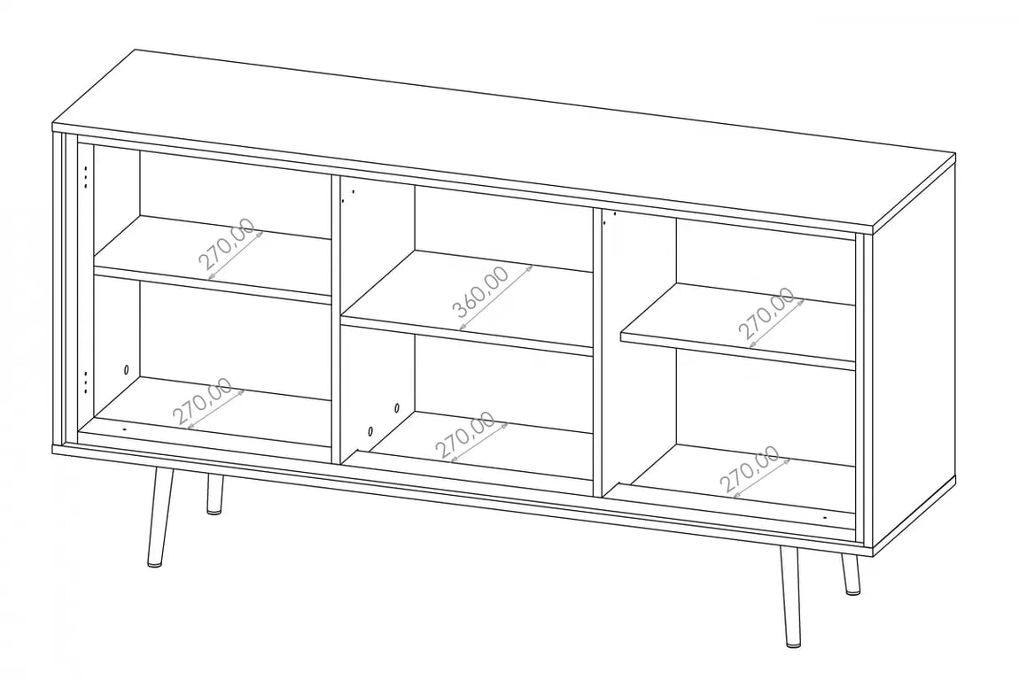 Komoda Unili 150 cm - černý grafit / zlatá Komoda do obývacího pokoje Unili 150 cm - černá grafit / zlatá