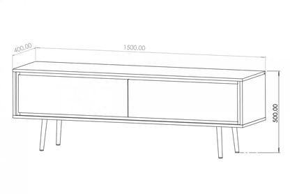 TV skrinka Unili 150 cm - Čierny grafit / zlaté TV skrinka Unili 150 cm - Čierny grafit / zlaté