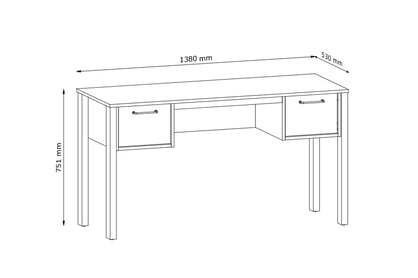 Psací stůl Ertigo 138 cm se dvěma zásuvkami - dub wotan / zelená  	psací stůl Ertigo z dwoma zásuvkami 138 cm - dub wotan/zelená