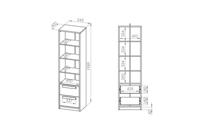 Regál Pre mladých Jowiza 05 so zásuvkami 55 cm - buk fjord / biely / šedá platyna Regál Pre mladých Jowiza 05 so zásuvkami 55 cm - buk fjord / Biely / šedá platyna