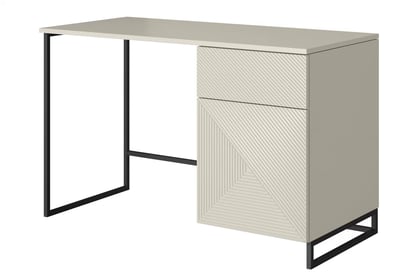 Psací stůl Asha 120 cm se zásuvkou – kašmír / černá konstrukce