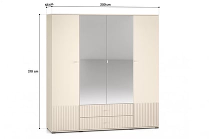 Skříň z zrcadlem Jamuzi 23 - 200 cm - kašmír skříň z zrcadlem Jamuzi 23 - 200 cm - kašmír