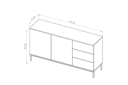 Komoda z 3 zásuvkami Tristal - bílý mat - Výprodej z expozice Komoda z 3 zásuvkami Tristal - bílý mat - Výprodej z expozice