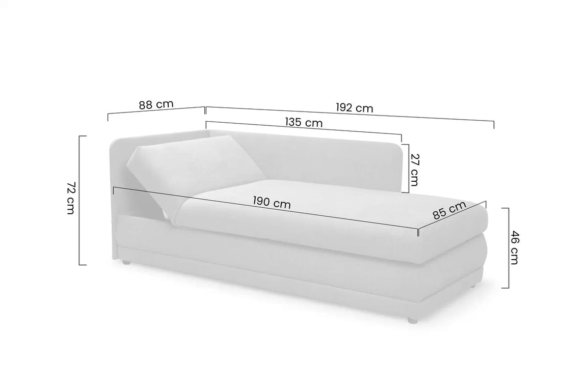 Pat de o persoană Kodil II cu ladă stânga - catifea mov Zetta 301 Tapczan pentru unul Kodil II cu spațiu de depozitare  - Zetta 301