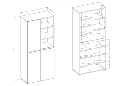 Gramon gardróbszekrény 79 cm - kasmír / fekete ruhásszekrény Gramon 79 cm - kasmír / fekete