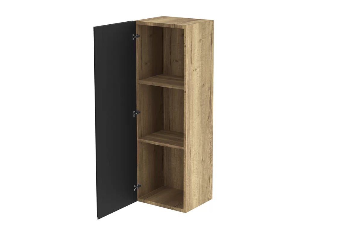 Set mobilier pentru living Loftia II - stejar artisan / negru mat / cadru negru Mebloscianka Loftia II - stejar artizanal / negru mat / negru stelaz