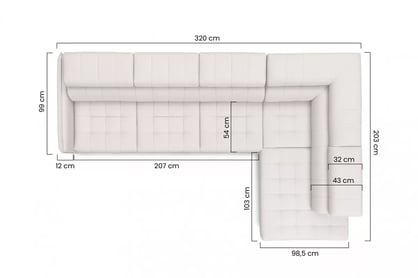 Colțar cu funcție de dormit Elarias Maxi dreapta - bej șenil Perfect Harmony 07 Naroznik Elarias Maxi z funkcja de dormit pe partea dreaptă - bej șenil Perfect Harmony 07