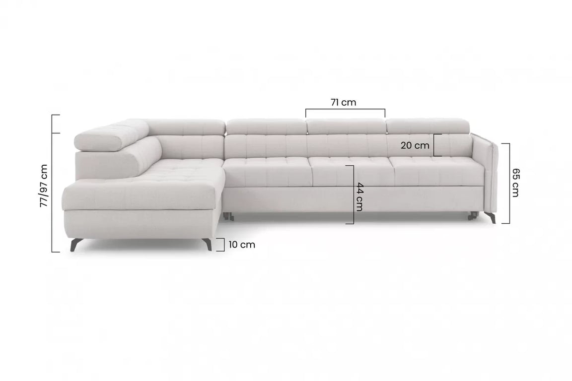 Colțar cu funcție de dormit Elarias Maxi stânga - gri șenil Perfect Harmony 85 Naroznik Elarias Maxi z funkcja de dormit stânga - gri șenil Perfect Harmony 85