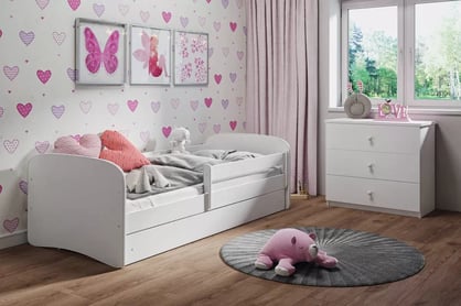 Pat copii Bonzo 80x180 cu sertar - alb Lozko dzieciece Bonzo 80x180 cm z szuflada - bialy