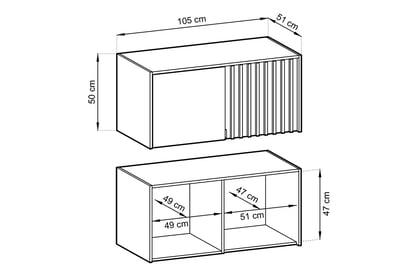 Atașament do szafy Neria 105 cm - cașmir / negru Atașament do szafy Neria 105 cm - cașmir / negru
