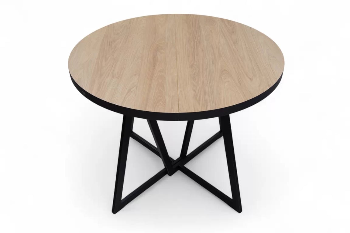 Masă extensibilă Cedrus 105/160 cm stil loft - stejar hikora / negru Stol Cedrus 105/160 cm mansardă rozkladany - stejar hikora / negru