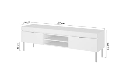 Dulap TV Sentia 157 cm pe bază metalică - cașmir / negru - Vânzarea de la expoziție  Dulap TV Sentia 157 pe bază de metal - cașmir/ negru - Vânzarea de la expoziție 