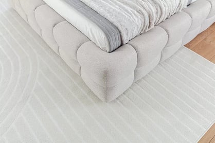 Pat tapițat Magnelio 160x200 cu ladă de depozitare - bej țesătură ușor de curățat Leo 03   Lozko pentru dormitor Magnelio 160x200 cu spațiu de depozitare - bezowa Tesătură de acoperire ușor de curățat Leo 03
