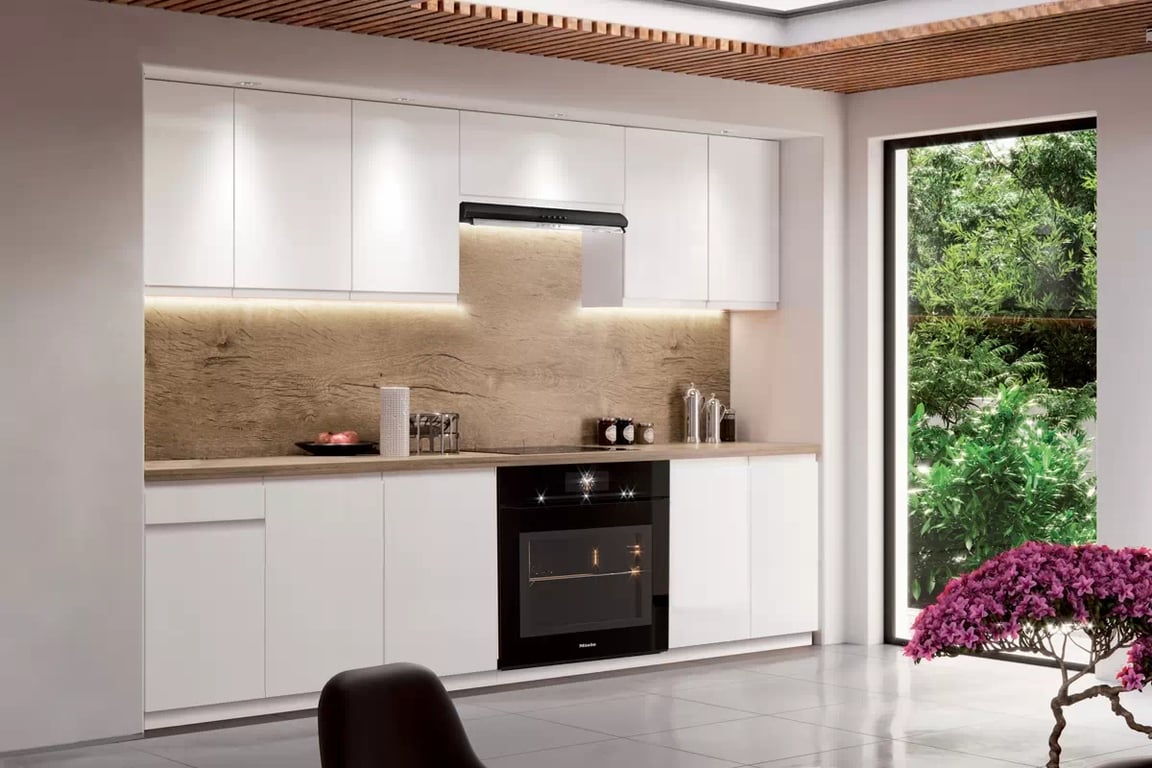 Complet mobilier kuchennych Aspen 260cm z cokolem - bialy luciu Complet mobilier kuchennych Aspen 260cm z cokolem - bialy luciu