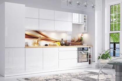 Komplet nábytku kuchynského Aspen 340cm z cokolem - biely lesk