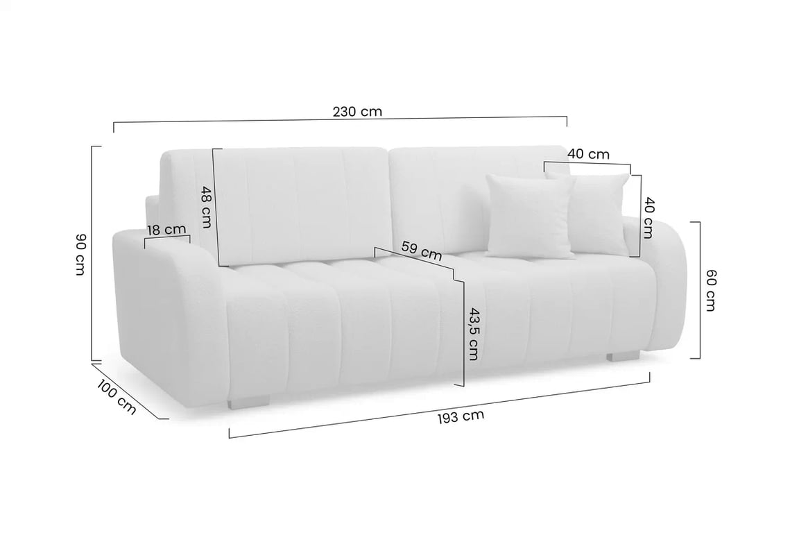 Kanapé Lapios z funkcja spania - bézs welwet Velluto 2 Beige Kanapé Lapios z funkcja spania - bézs welwet Velluto 2 Beige