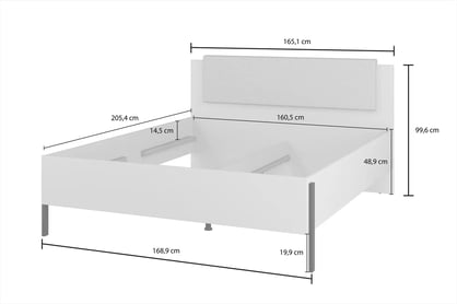 Jukon ágy 160x200 cm ágyneműtartós - kasmír / fekete lábak Lozko Jukon 160 x 200 tárolokkal - kasmír / fekete Lábak