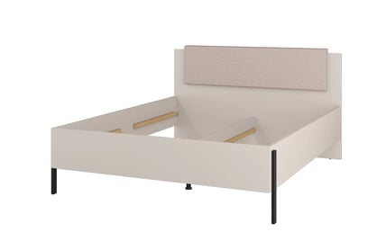 Jukon ágy 160x200 cm ágyneműtartós - kasmír / fekete lábak Lozko Jukon 160 x 200 tárolokkal - kasmír / fekete Lábak