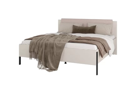 Jukon ágy 180x200 cm ágyneműtartós - kasmír / fekete lábak Lozko Jukon 180 x 200 tárolokkal - kasmír / fekete Lábak