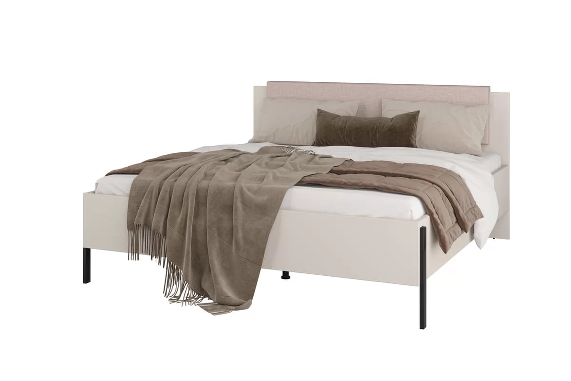 Jukon ágy 180x200 cm ágyneműtartós - kasmír / fekete lábak Lozko Jukon 180 x 200 tárolokkal - kasmír / fekete Lábak