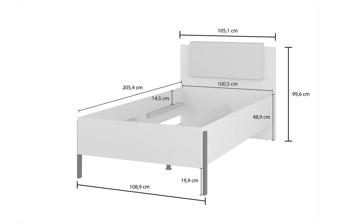 Jukon ágy 100x200 cm ágyneműtartós - kasmír / fekete lábak Lozko Jukon 100 x 200 tárolokkal - kasmír / fekete Lábak