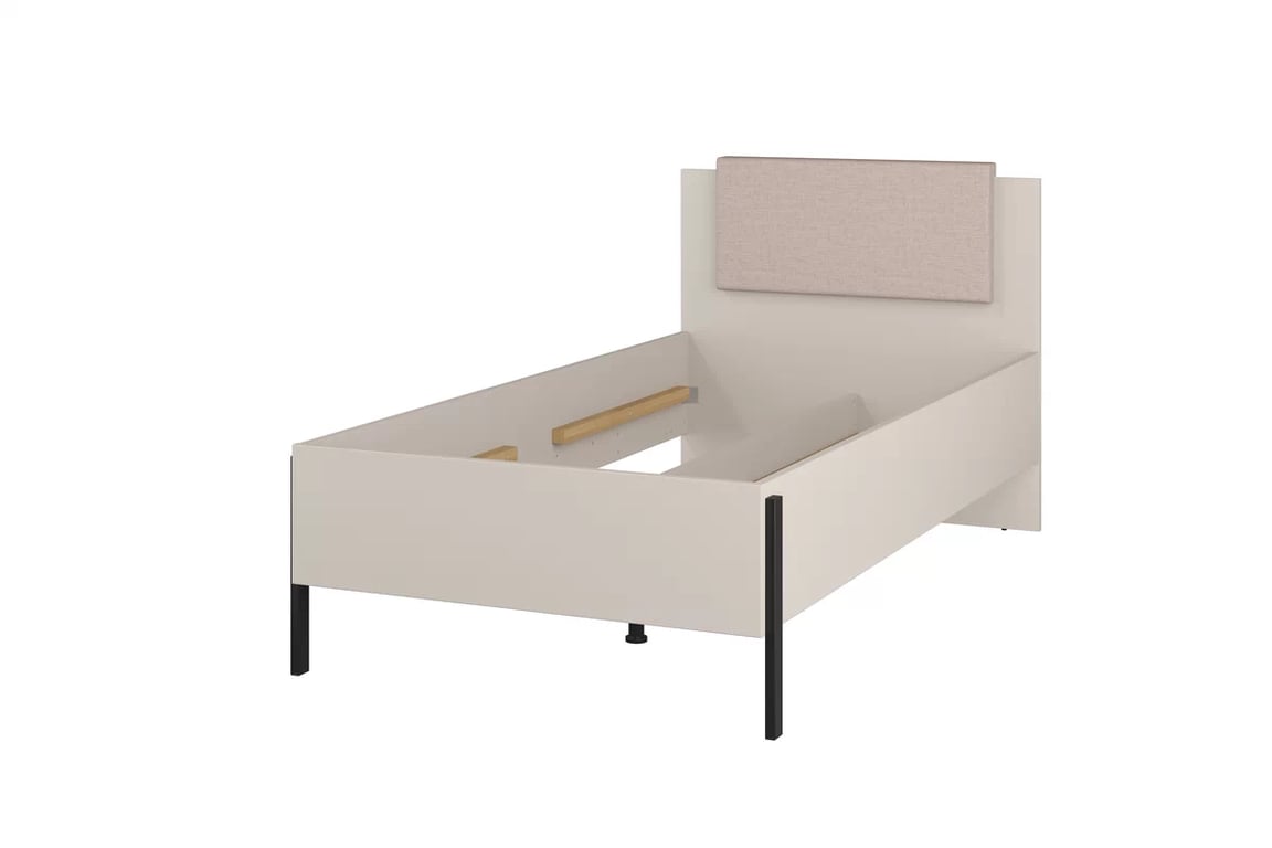 Jukon ágy 100x200 cm ágyneműtartós - kasmír / fekete lábak Lozko Jukon 100 x 200 tárolokkal - kasmír / fekete Lábak