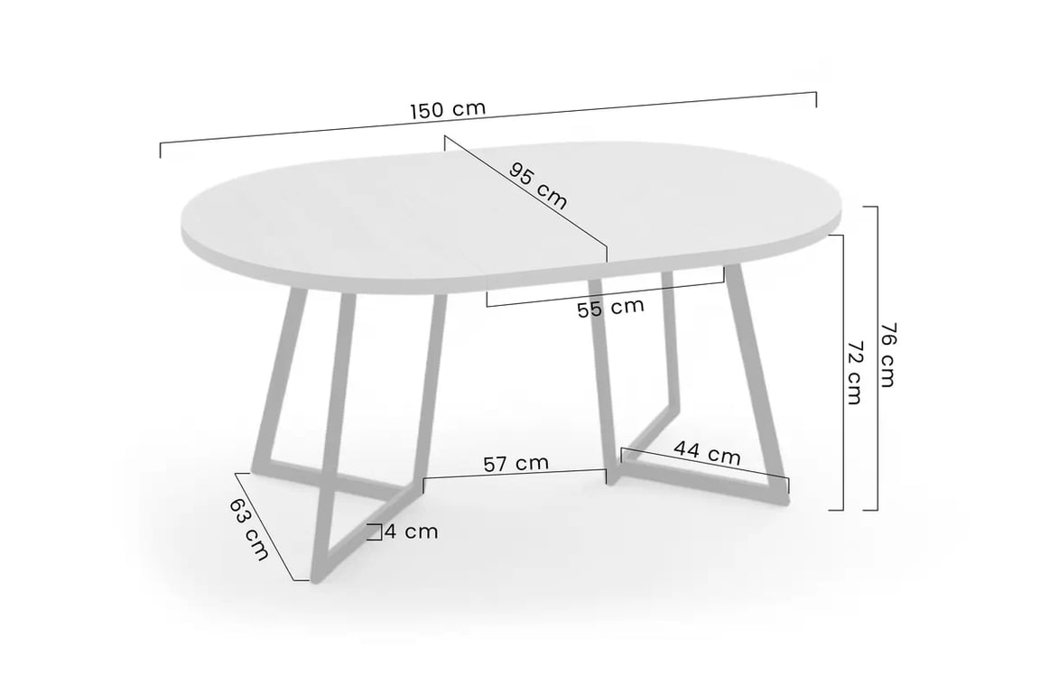 Cedrus Linear étkezőasztal 95/150 cm + 4 Nerevio szék - hikora tölgy / szürke Készlet stol rozkladany Cedrus Linear 95/150 cm + 4 krzesla Nerevio - dab hikora / szürke
