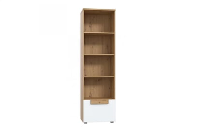 Regál Arkina s policami a skrinkou 55 cm - dub artisan / biely