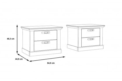 Sada nočných stolíkov Kashmir so zásuvkami - biela pinia - 2 ks Komplet szafek nocnych Kashmir 2 ks. so zásuvkami - pinia Biela 