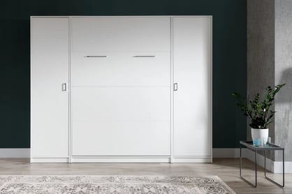 Pat vertical rabatabil Basic 120x200  - alb mat sklápěcí postel s regály