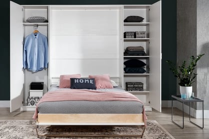 Basic Loft szekrény W függőleges összecsukható ágyhoz - fényes fehér sklápěcí postel fehér