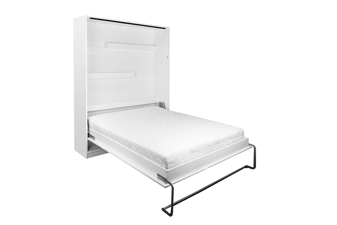 Modern hálószobai szett - modern matt fehér sklápěcí postel do obývacího pokoje 