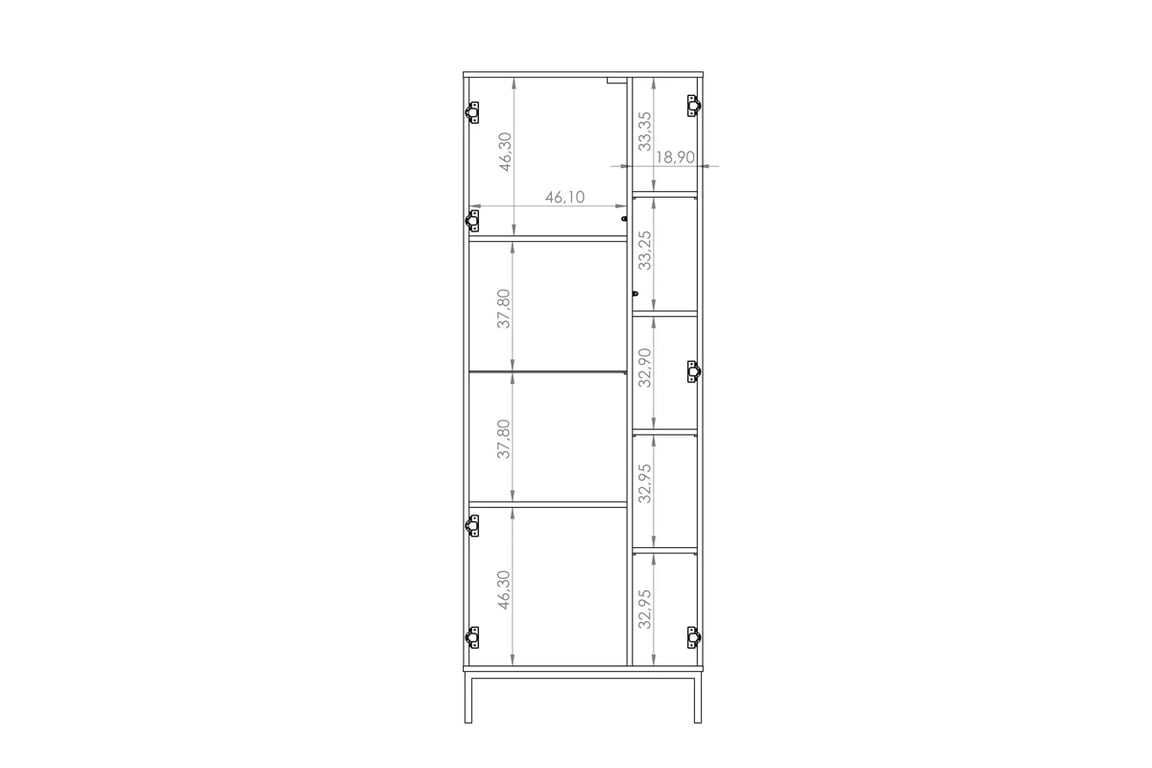 Vitrína Tristal 70 cm - čierny mat Vitrína Čierna