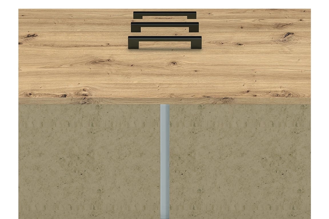 Klarso 12 kétajtós komód, három fiókkal - 138 cm Komód stojící