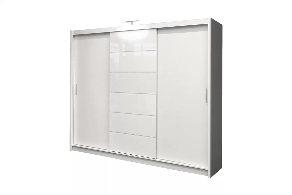 Skriňa Malibu biely mat Skriňa s posuvnými dverami Malibu 250 cm - Biela 